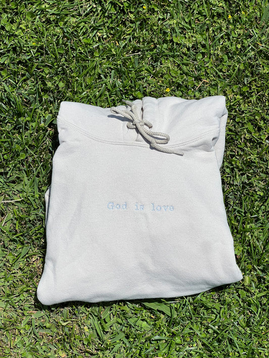 BEIGE GOD IS LOVE HOODIE
